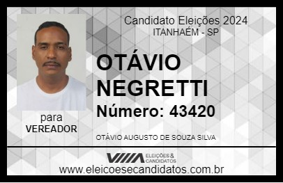 Candidato OTÁVIO NEGRETTI 2024 - ITANHAÉM - Eleições