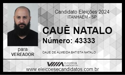 Candidato CAUÊ NATALO 2024 - ITANHAÉM - Eleições