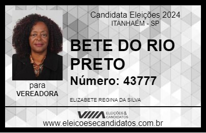 Candidato BETE DO RIO PRETO 2024 - ITANHAÉM - Eleições