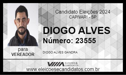 Candidato DIOGO ALVES 2024 - CAPIVARI - Eleições