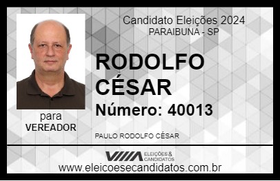 Candidato RODOLFO CÉSAR 2024 - PARAIBUNA - Eleições