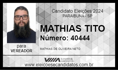 Candidato MATHIAS TITO 2024 - PARAIBUNA - Eleições