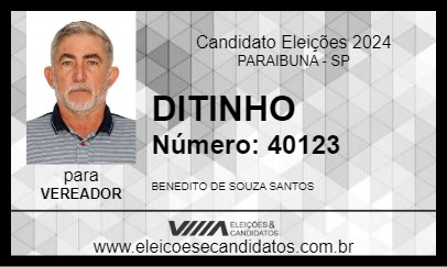 Candidato DITINHO 2024 - PARAIBUNA - Eleições