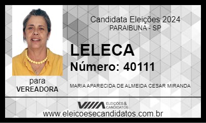 Candidato LELECA 2024 - PARAIBUNA - Eleições