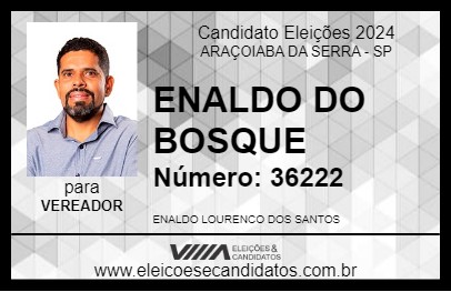 Candidato ENALDO DO BOSQUE 2024 - ARAÇOIABA DA SERRA - Eleições