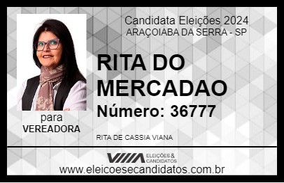 Candidato RITA DO MERCADAO 2024 - ARAÇOIABA DA SERRA - Eleições