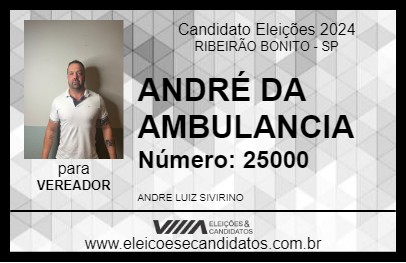 Candidato ANDRÉ DA AMBULANCIA 2024 - RIBEIRÃO BONITO - Eleições