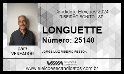 Candidato LONGUETTE 2024 - RIBEIRÃO BONITO - Eleições