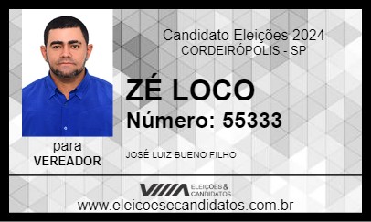 Candidato JOSÉ LUIZ 2024 - CORDEIRÓPOLIS - Eleições