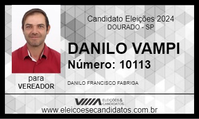 Candidato DANILO VAMPI 2024 - DOURADO - Eleições