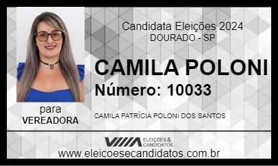 Candidato CAMILA POLONI 2024 - DOURADO - Eleições