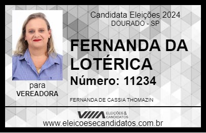 Candidato FERNANDA DA LOTÉRICA 2024 - DOURADO - Eleições