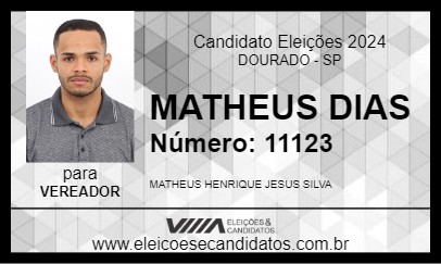 Candidato MATHEUS DIAS 2024 - DOURADO - Eleições