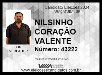 Candidato NILSINHO CORAÇÃO VALENTE 2024 - ARAÇATUBA - Eleições