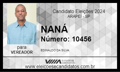 Candidato NANÁ 2024 - ARAPEÍ - Eleições