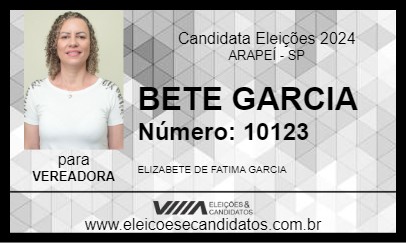 Candidato BETE GARCIA 2024 - ARAPEÍ - Eleições