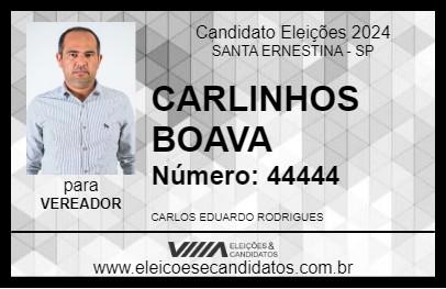 Candidato CARLINHOS BOAVA 2024 - SANTA ERNESTINA - Eleições