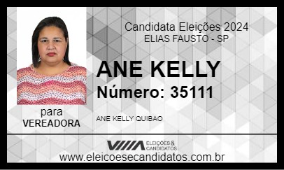 Candidato ANE KELLY 2024 - ELIAS FAUSTO - Eleições