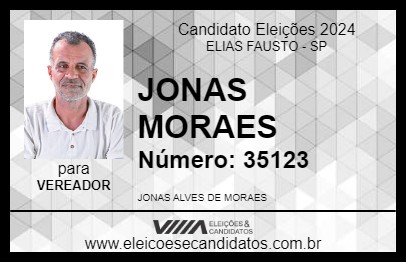 Candidato JONAS MORAES 2024 - ELIAS FAUSTO - Eleições