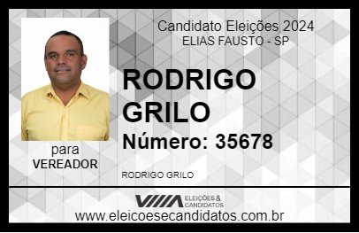 Candidato RODRIGO GRILO 2024 - ELIAS FAUSTO - Eleições