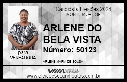 Candidato ARLENE DO BELA VISTA  2024 - MONTE MOR - Eleições