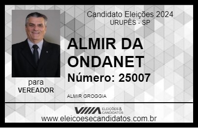 Candidato ALMIR DA ONDANET 2024 - URUPÊS - Eleições