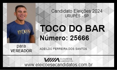 Candidato TOCO DO BAR 2024 - URUPÊS - Eleições