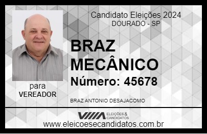 Candidato BRAZ MECÂNICO 2024 - DOURADO - Eleições