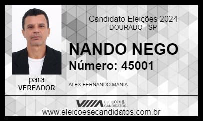 Candidato NANDO NEGO 2024 - DOURADO - Eleições