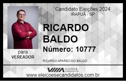 Candidato RICARDO BALDO 2024 - IRAPUÃ - Eleições