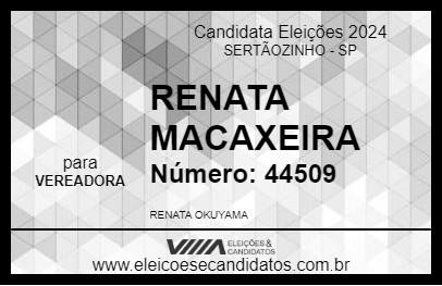 Candidato RENATA MACAXEIRA 2024 - SERTÃOZINHO - Eleições