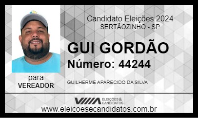 Candidato GUI GORDÃO 2024 - SERTÃOZINHO - Eleições