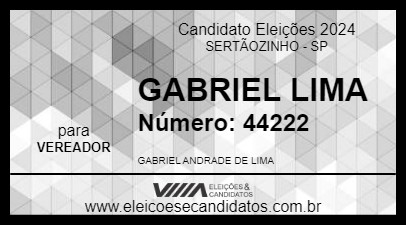 Candidato GABRIEL LIMA 2024 - SERTÃOZINHO - Eleições