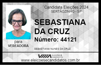 Candidato SEBASTIANA DA CRUZ 2024 - SERTÃOZINHO - Eleições