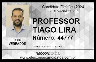 Candidato PROFESSOR TIAGO LIRA 2024 - SERTÃOZINHO - Eleições