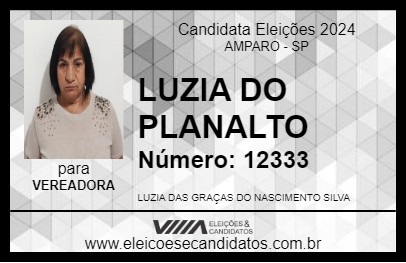 Candidato LUZIA DO PLANALTO 2024 - AMPARO - Eleições