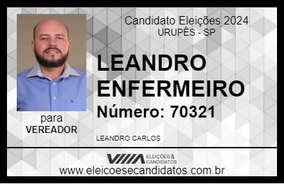 Candidato LEANDRO ENFERMEIRO 2024 - URUPÊS - Eleições