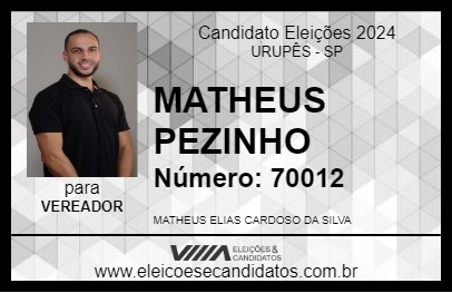 Candidato MATHEUS PEZINHO 2024 - URUPÊS - Eleições