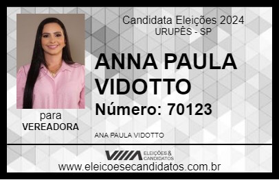 Candidato ANNA PAULA VIDOTTO 2024 - URUPÊS - Eleições