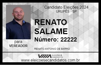 Candidato RENATO SALAME 2024 - URUPÊS - Eleições