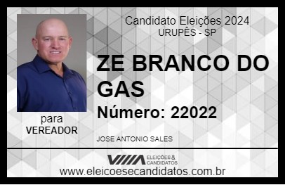 Candidato ZE BRANCO DO GAS 2024 - URUPÊS - Eleições