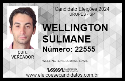 Candidato WELLINGTON SULMANE 2024 - URUPÊS - Eleições