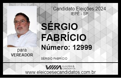 Candidato SÉRGIO FABRÍCIO 2024 - IEPÊ - Eleições