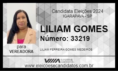 Candidato LILIAM GOMES 2024 - IGARAPAVA - Eleições