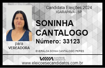 Candidato SONINHA CANTALOGO 2024 - IGARAPAVA - Eleições