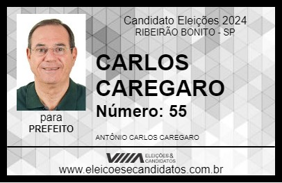 Candidato CARLOS CAREGARO 2024 - RIBEIRÃO BONITO - Eleições