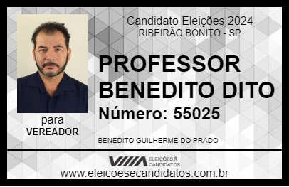 Candidato PROFESSOR BENEDITO DITO 2024 - RIBEIRÃO BONITO - Eleições