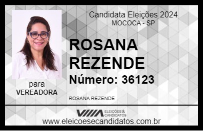 Candidato ROSANA REZENDE 2024 - MOCOCA - Eleições