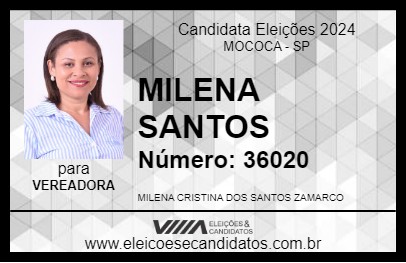 Candidato MILENA SANTOS 2024 - MOCOCA - Eleições