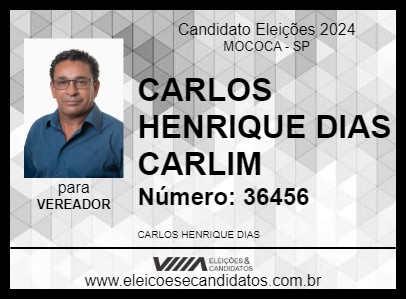 Candidato CARLOS HENRIQUE DIAS CARLIM 2024 - MOCOCA - Eleições